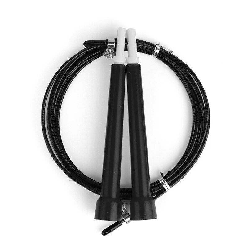 Sprong Springtouwen Kabel Staal Verstelbare Snelle Speed Abs Handvat Springtouwen Crossfit Training Boksen Sport Oefeningen: Black