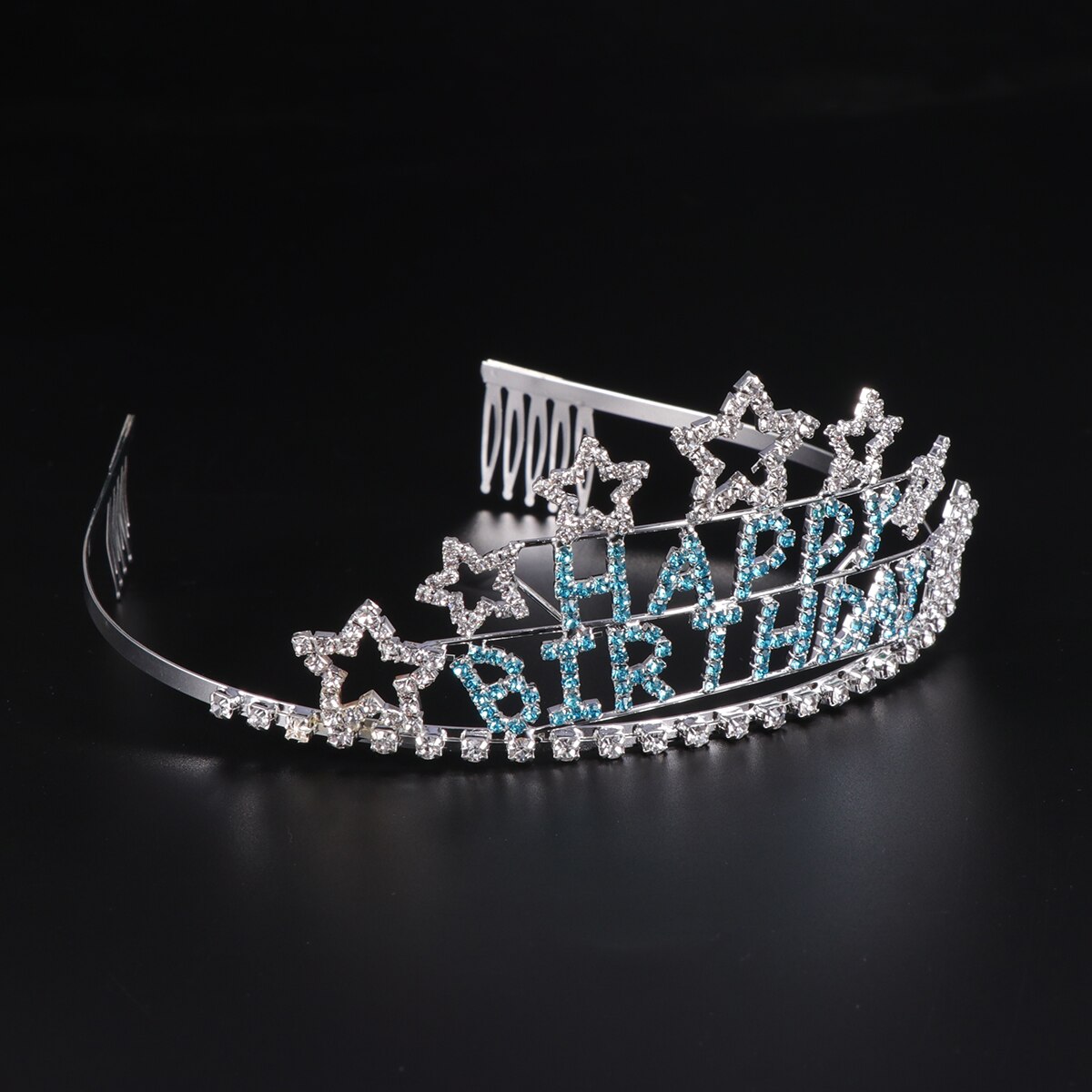 Kid's Charming Rhinestone Heart Tiara Crown Headband for Girls (White Rhinestones)
