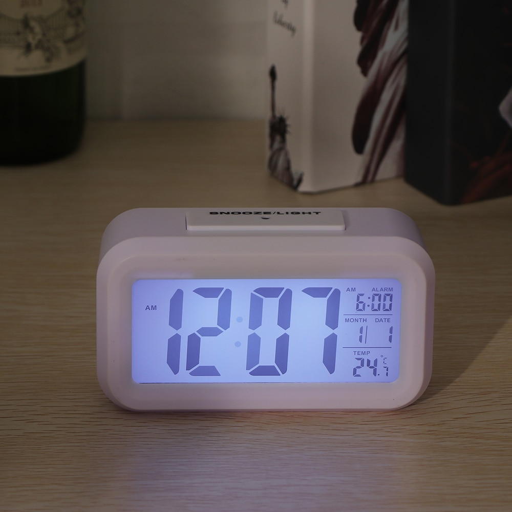 Alarm Clock Large LED Nightlight Sensor Snooze Mute Calendar Table Desktop Electronic led clocks Digital Desk clock