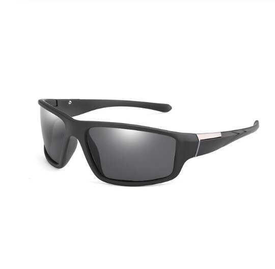 Gafas de sol con protección UV400 para hombre y mujer, anteojos de sol a la para pescar polarizados, de , gafas cuadradas clásicas: Black frame gray