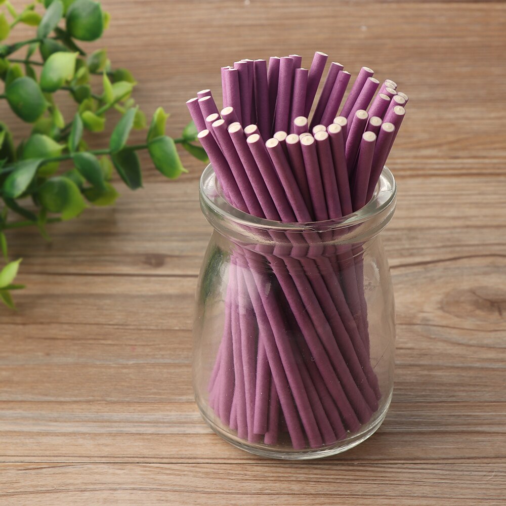 Bâtons couleur bonbon, bricolage, sucre artisanal, ventouses, papier solide, ventouse, 50 pièces/lot, 4 "/6"