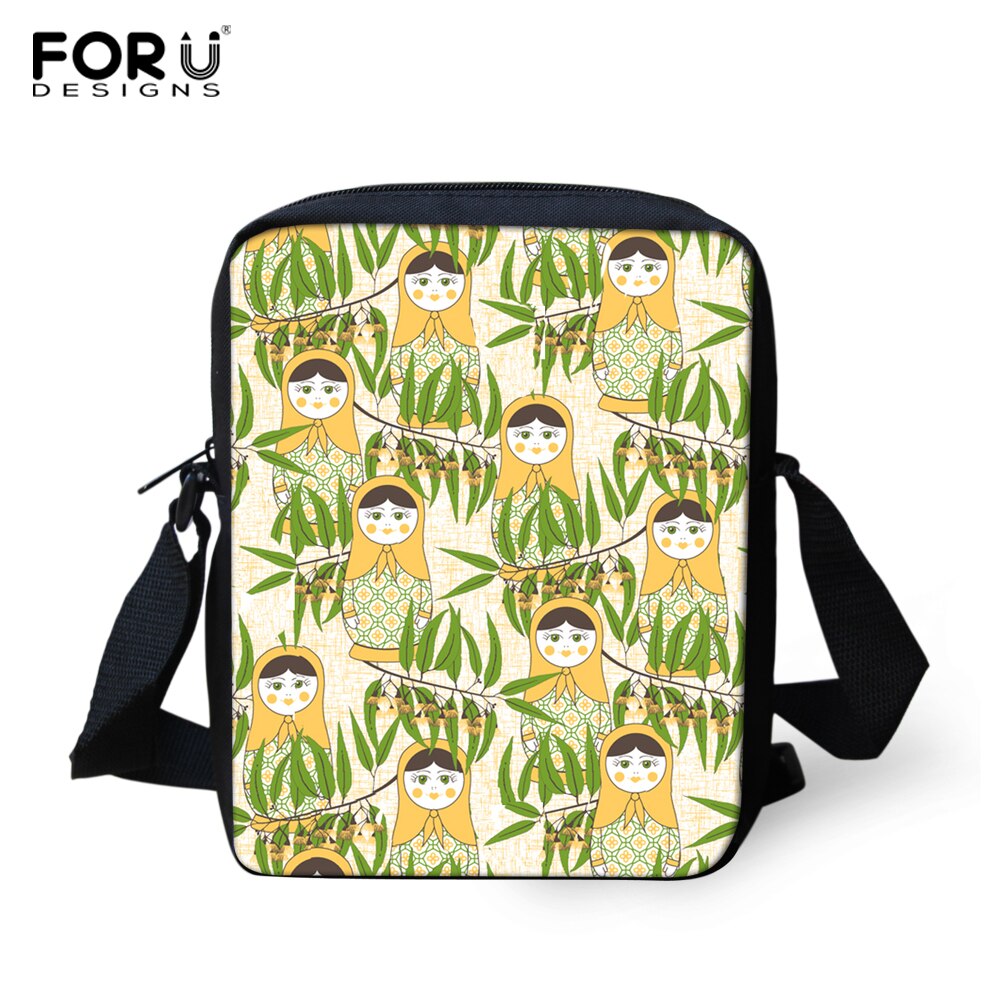 FORUDESIGNS Mini mochilas escolares para niños Matryoshka estampado bolsos cruzados del hombro del cuerpo para niños muñeca rusa niños pequeños niñas mochila escolar