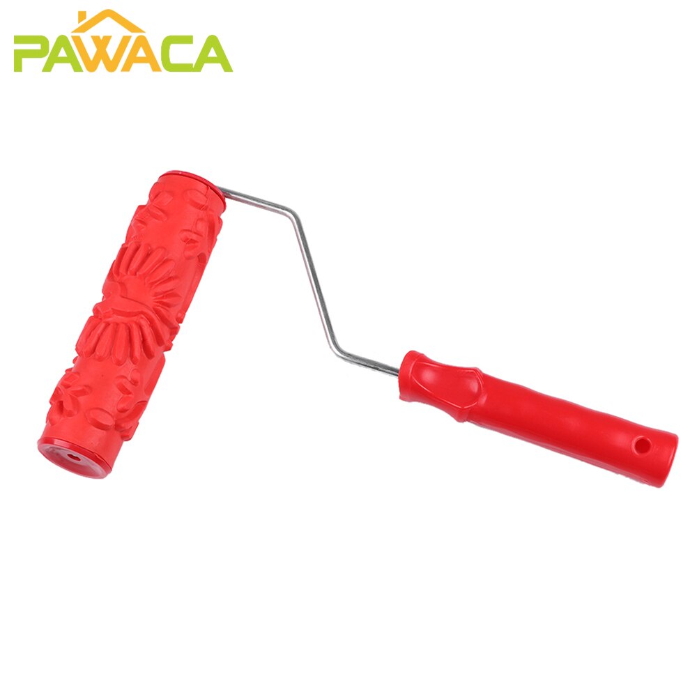 Embossing Paint Roller Floral Texture Pattern Painting Roller Sleeve Brush with Handle Wall Ceiling Decoration DIY Wall Art Tool