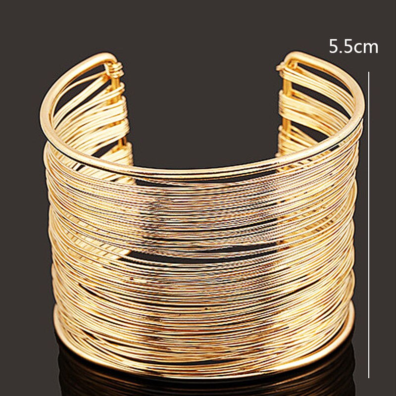 Women Wire Open Alloy Bracelet & Bangle Round Cuff Bracelets Link Chain Bracelet Bangle Jewelry