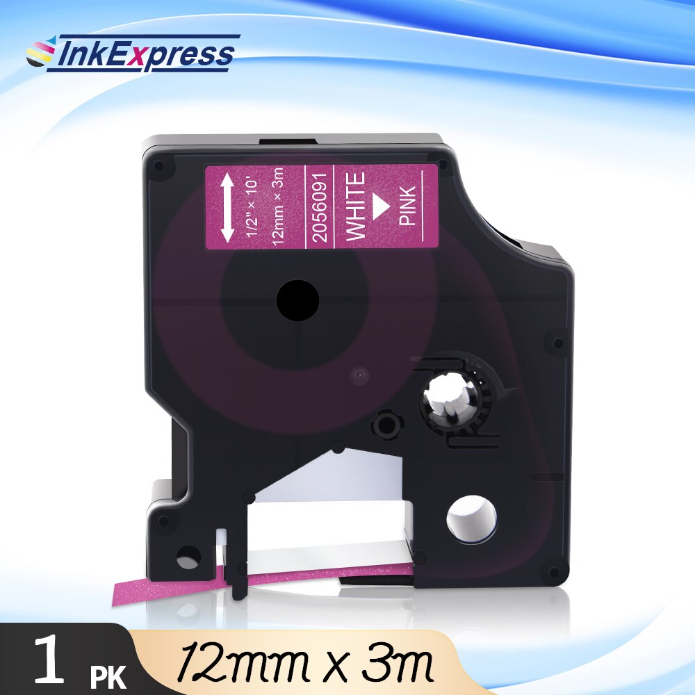 7 Colors 12mm Glitter Tape For DYMO D1 Glitter Label Tape Printer Ribbon 2056094 2056091 For DYMO LabelManager 160 Label maker: Pink Glitter