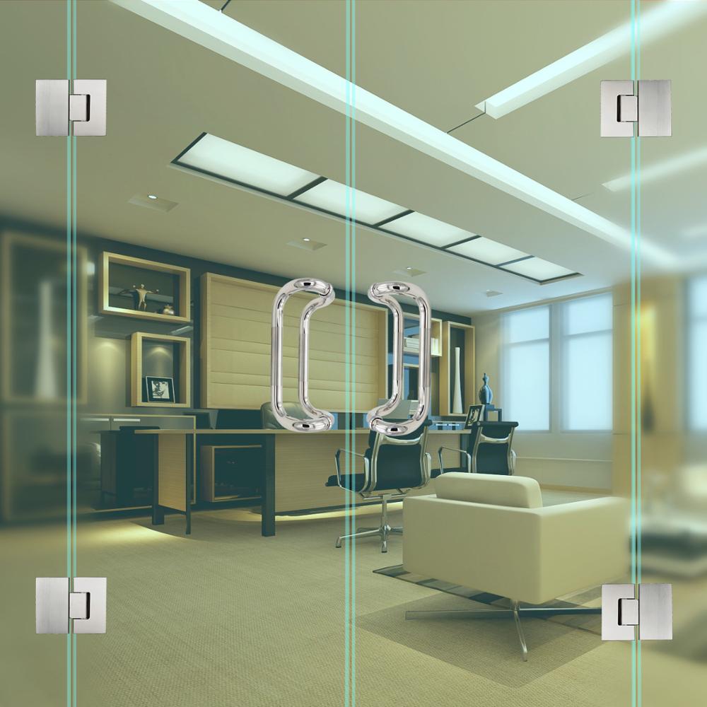 180 Degrees Glass Door Hinge Cabinet Clamp Glass Shower Doors Hinge Replacement Part Glass-to-Glass Stainless Steel Brushed