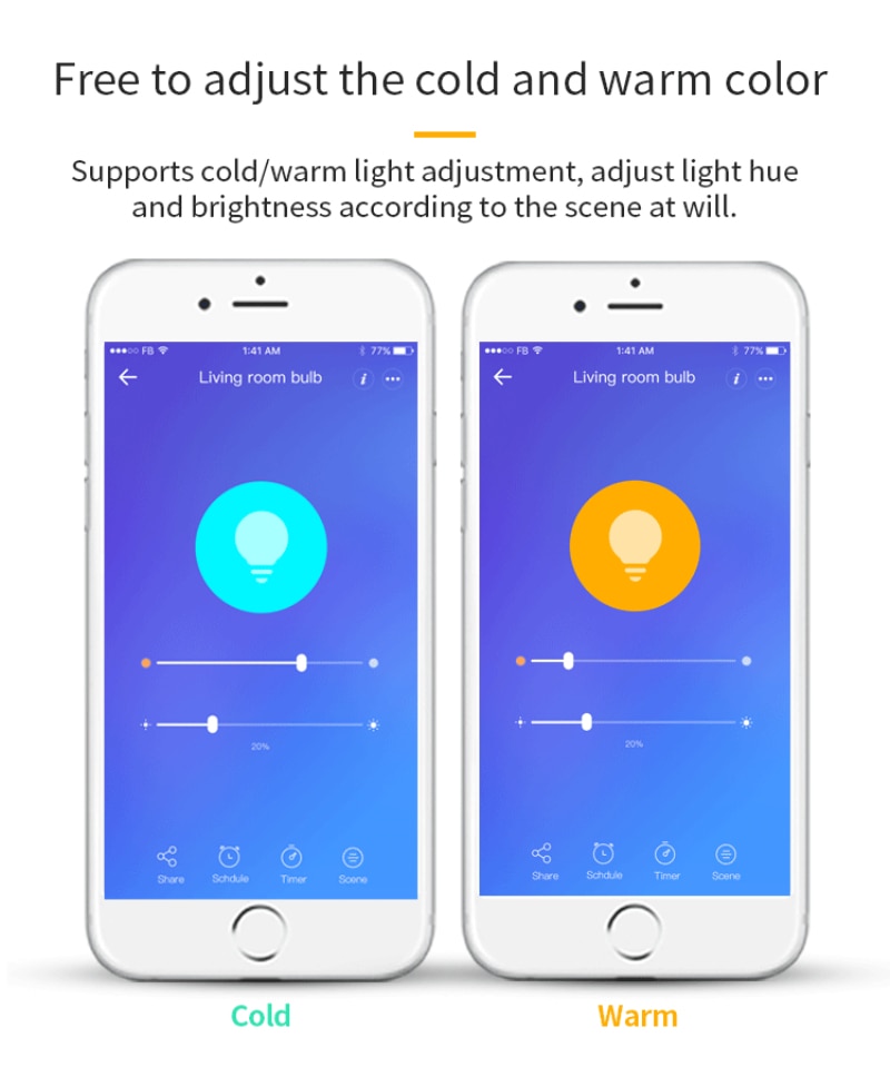 WiFi Smart Light Bulb 7.5W 220V E27 LED RGB Lamp Works With Alexa/Google Home And eWeLink App Remote Control White Dimmable Bulb