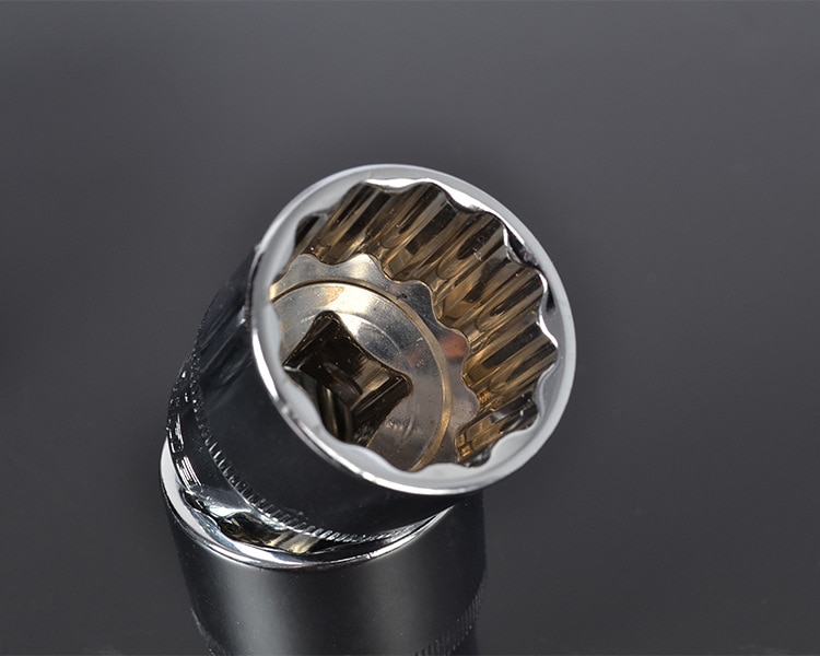 1/2" 12-point Socket Bit Ratchet Wrench 12pt Square Drive Mirror Socket 12 Angles Plum Blossom Sleeve Hand Tool Kit 8-32mm