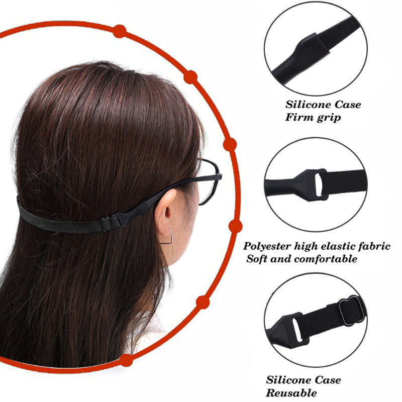 1/4PCs Sports Glasses Rope Adults Adjustable Silicone Eyewear Rope Strap Neck Cord Holder Safety Band Strap Glasses Ropes Chains