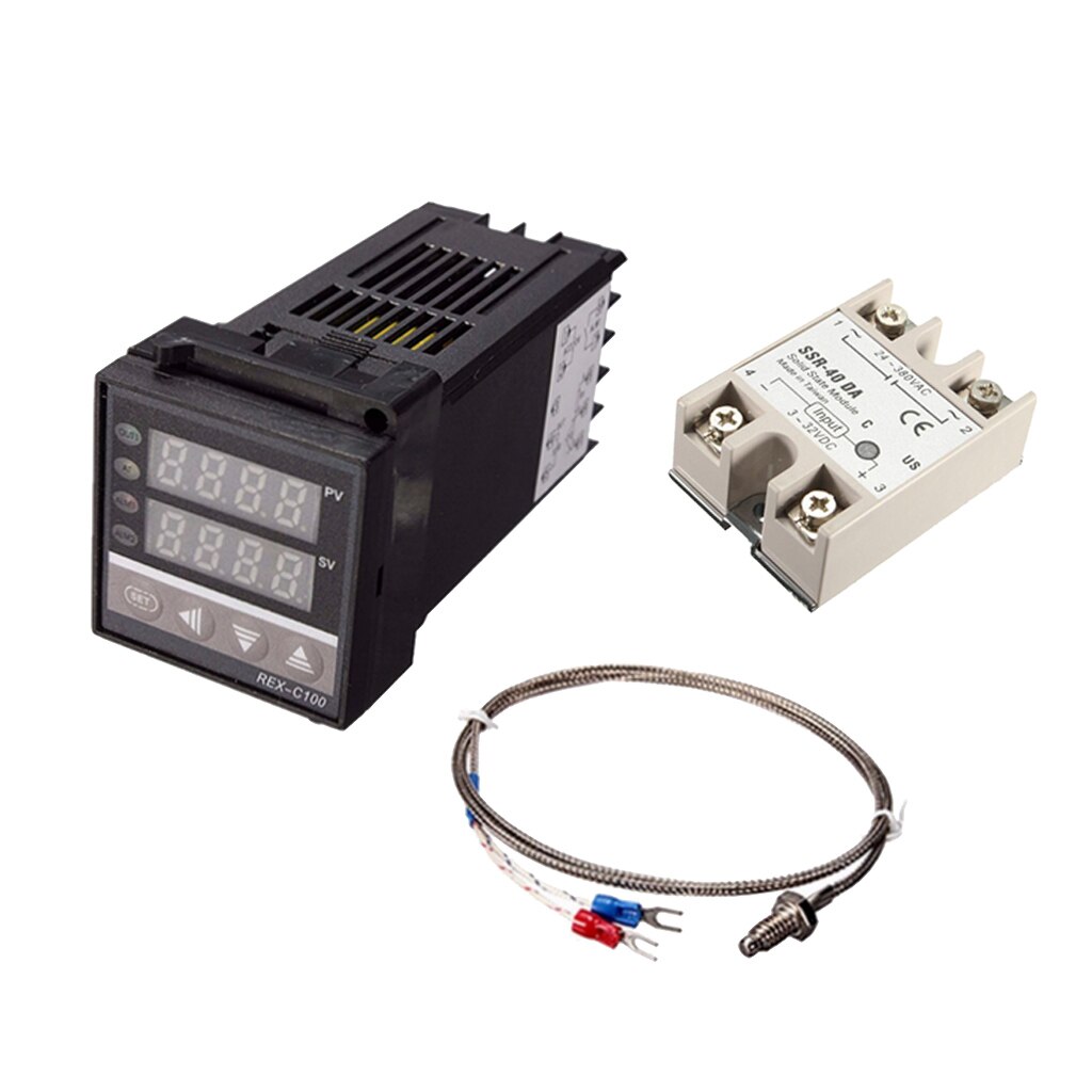 perfeclan REX-C100 Digital Thermostat LCD PID Temperature Controller Set