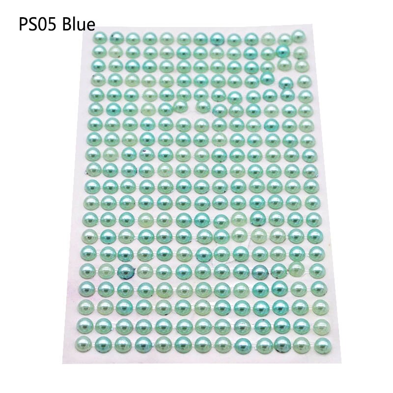 1Sheet 6mm Half-round Pearl Beads Self-Adhesive Rhinestone Crystal Acrylic Stickers DIY Multicolor Decals Scrapbook Stickers Gem: PS05
