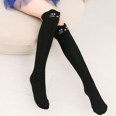1 paar Meisjes Knie Hoge Sokken Dier Katoen Knit Over Kalf Sokken voor Kids Teens Leuke Cartoon Kinderen Sokken lente: 4