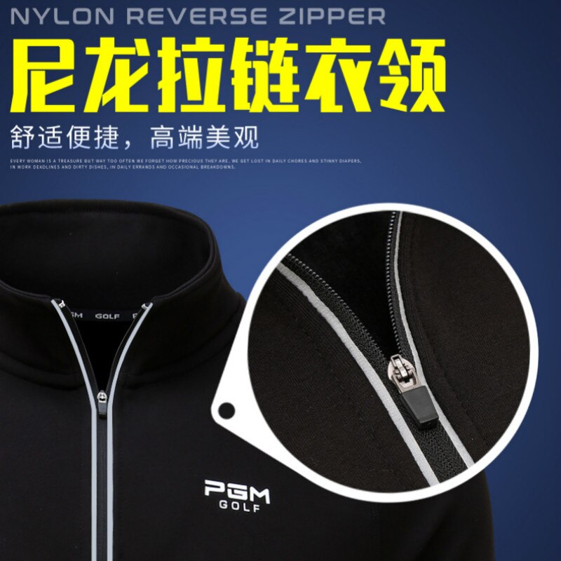 Hommes Golf manches longues chemise épaississement doublure garder au col montant T-shirt