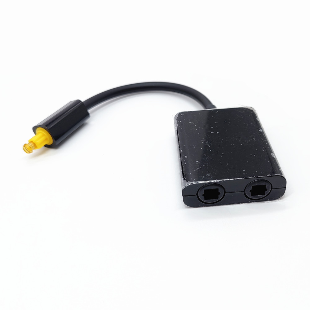 Rozdzielacz kabla optycznego Toslink Cyfrowy światłowodowy rozdzielacz audio 2-drożny wejściowy/wyjściowy adapter rozdzielacza optycznego czarny/biały
