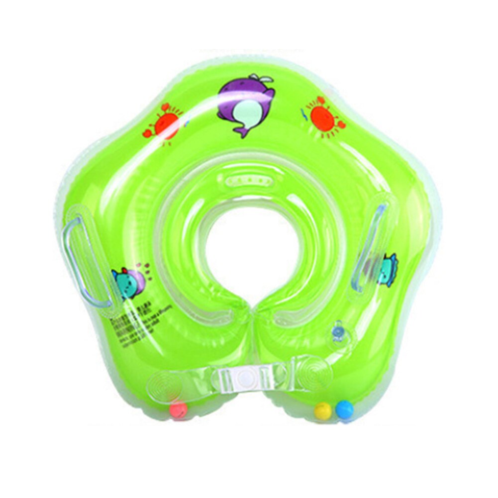 Nyfødt baby svømningskrave sikker justerbar flydende cirkel oppustelig legetøj svømning ring pool tilbehør til badning: Grøn