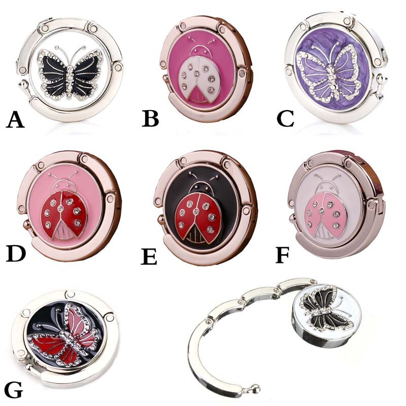 Bag Hook Round Metal Hook Bracket Folding Portable Hook Wallet Handbag Hook Seat Table Hook Bag Accessories