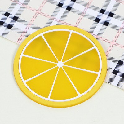 Keuken Gadgets Siliconen Cup Coaster Fruit Stijl Hittebestendige Placemat Leuke Fruit Drankje Tafel Mat Keuken Accessoires: Lemon