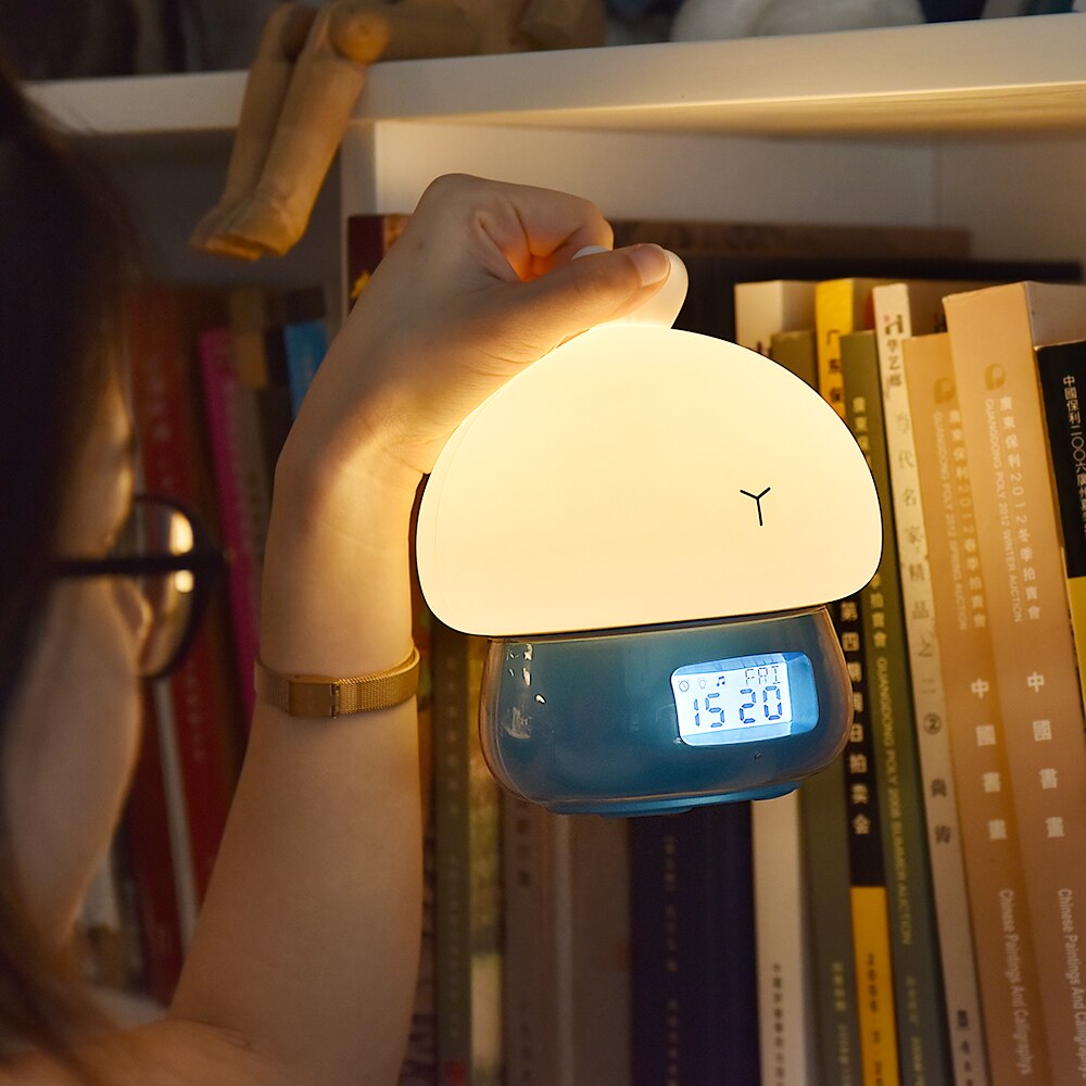 Kanin väckarklocka inspelare touch lampa fjärrkontroll rgb led nattlampa usb silikon kanin lampa för barn barn baby