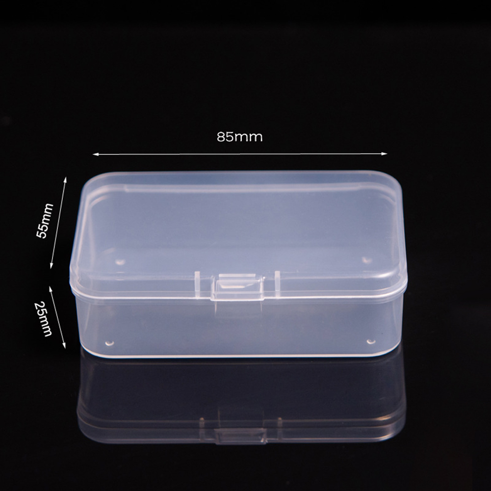 Firkantede æsker mini klar plast smykker opbevaring etui container emballage æske til øreringe ringe perler samle småting: Rød