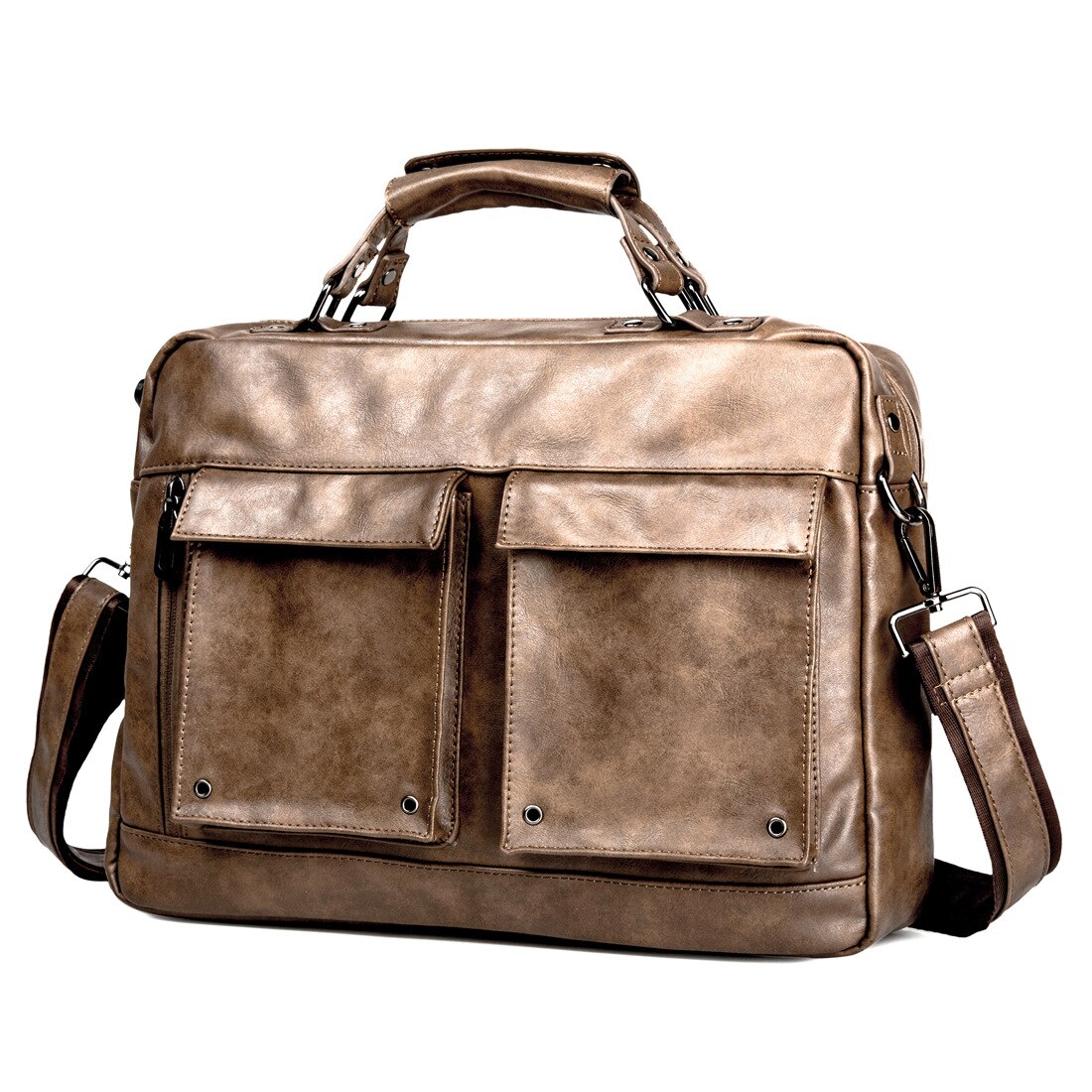 1 stuk enkele schoudertas voor heren, vrijetijdstas met schuine spanwijdte, grote capaciteit, retro tas, persoonlijkheid, zakelijke aktetas: Khaki