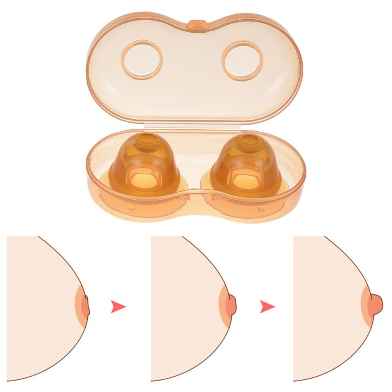 4 4 Pcs/2 box Nano Silver Silicone Nipple Corrector Teat Recessed Invagination Flat Suction Device Maternal Lactation Period