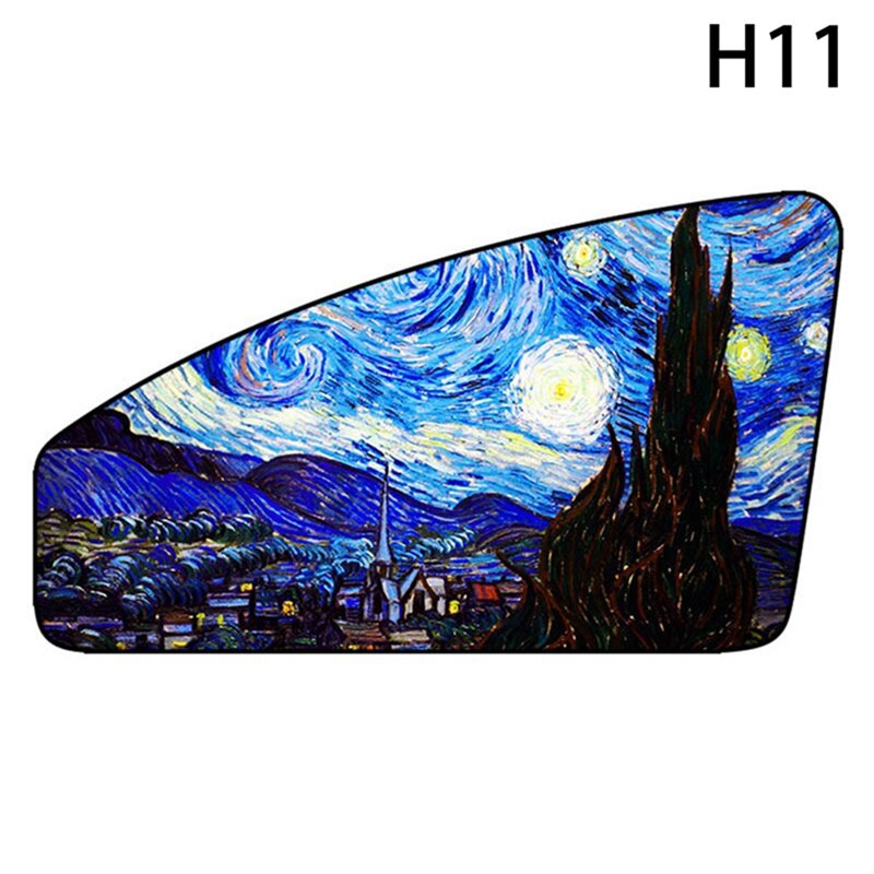 Cartoon Astronaut/Dolphin/Lavender/Tropical Rainforest/Van Gogh Starry Sky Magnetic Car Cover Sunshade Curtain Window Sun Visor: CAR13592H11
