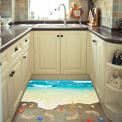 Adesivo 3d de arte vinil para decoração, arte em vinil para sala de estar e paisagem do oceano