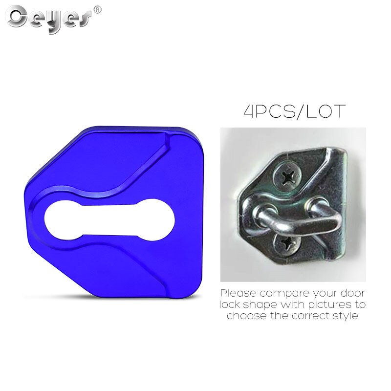 4Pcs Car Accessories door lock cover sticker For Subaru FORESTER Crosstrek vx Outback LEGACY impreza ASCENT LEVORG WRX styling: blue