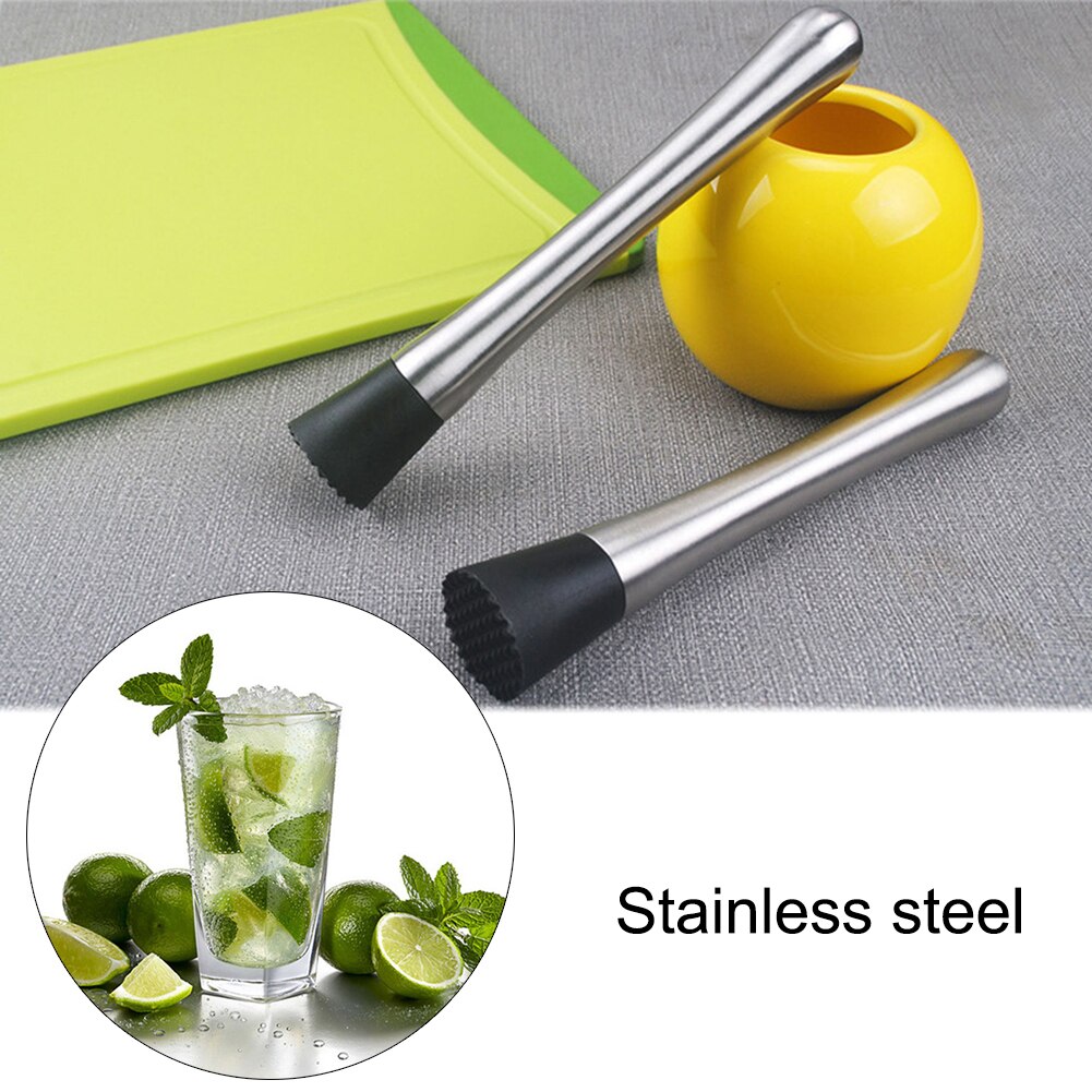 20.2*3.4 Cm Rvs Gemalen Ijs Muddler Cocktail Barman Fruit Stamper Stampers Diy Drink Mixer Bar Gereedschap