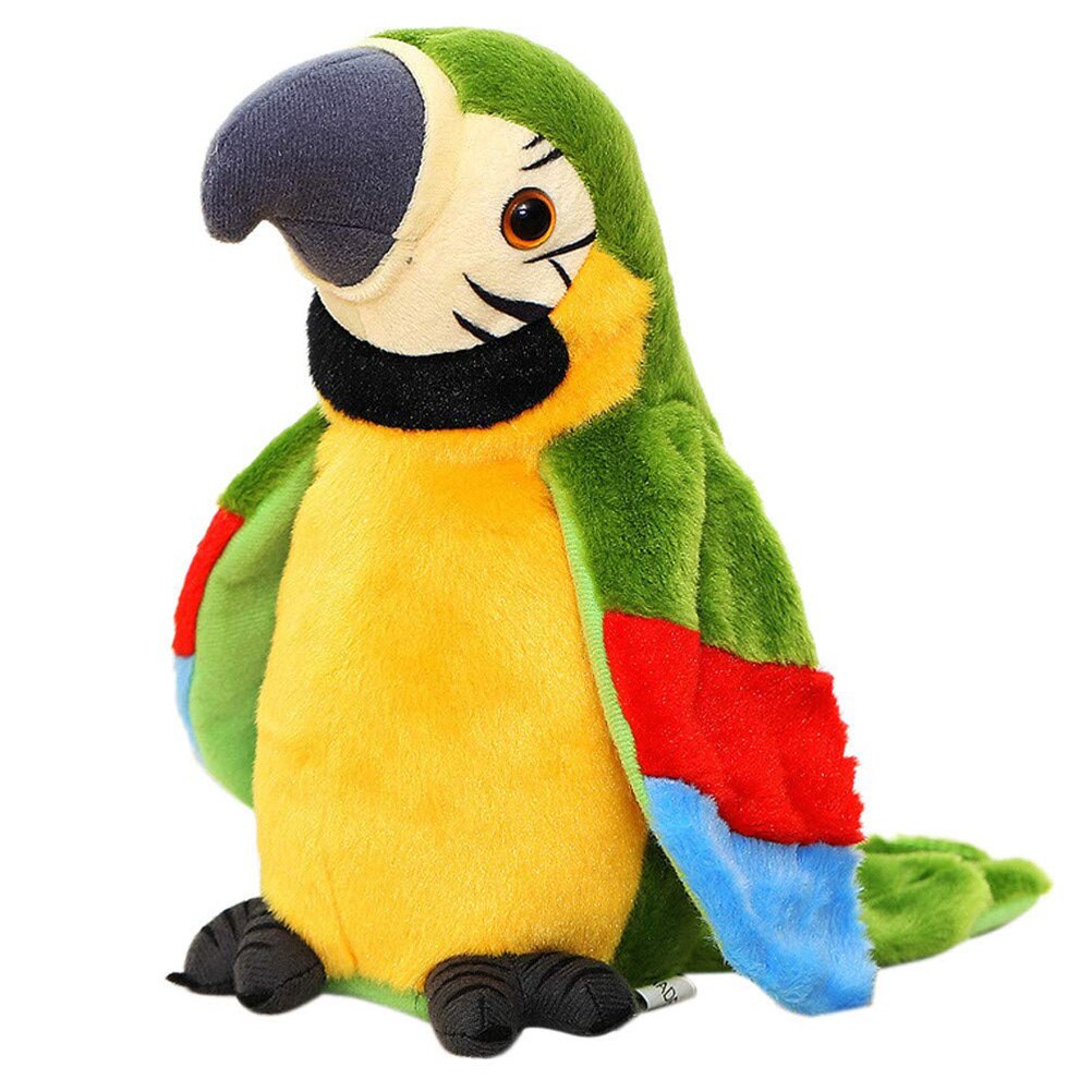 Praten Gevulde Papegaai Herhaal Elektronische Vogel Spreken Huisdier Zwaaien Vleugels Knuffel Interactieve Speelgoed Xmas Nieuwjaar Geanimeerde