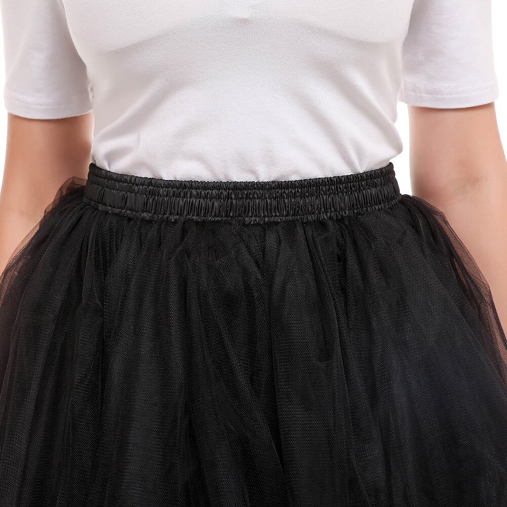 Elastic Waist Vintage Rockabilly Petticoat Crinoline Puffy Tutu Tulle Underskirt Net Tulle Princess Ballet Dance Pettiskirts 045