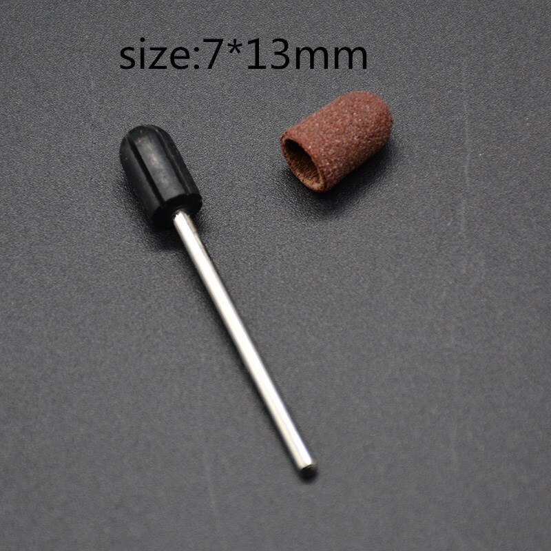 Maohang nagelschuurbanddop rubberen doorngreep manicureboormachine accessoire (1 stuks dop +1 stuks rubberen greep): 713mm