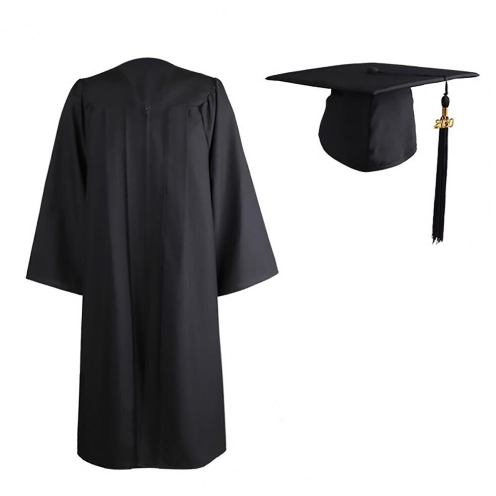 Unisex Adult Graduation Gown Robes Cap Clothing Set For High School University Academic Dress Collage Student Uniform
