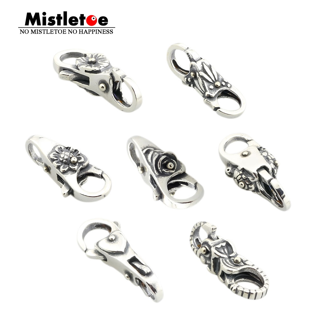 Genuine 925 Sterling Silver Charms Elephant Flower Leaves Heart Locks Lobster clasp Fit European Troll Bracelet Jewelry