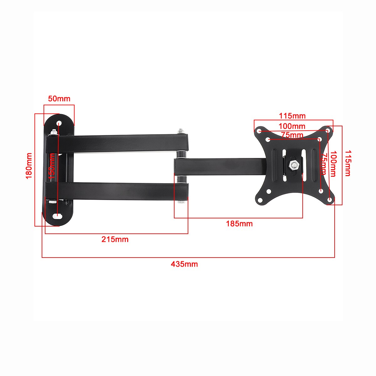 Universal 10KG Adjustable TV Wall Mount Bracket Flat Panel TV Frame Support 15° Tilt for 14-27 Inch LCD LED Monitor Flat Pan
