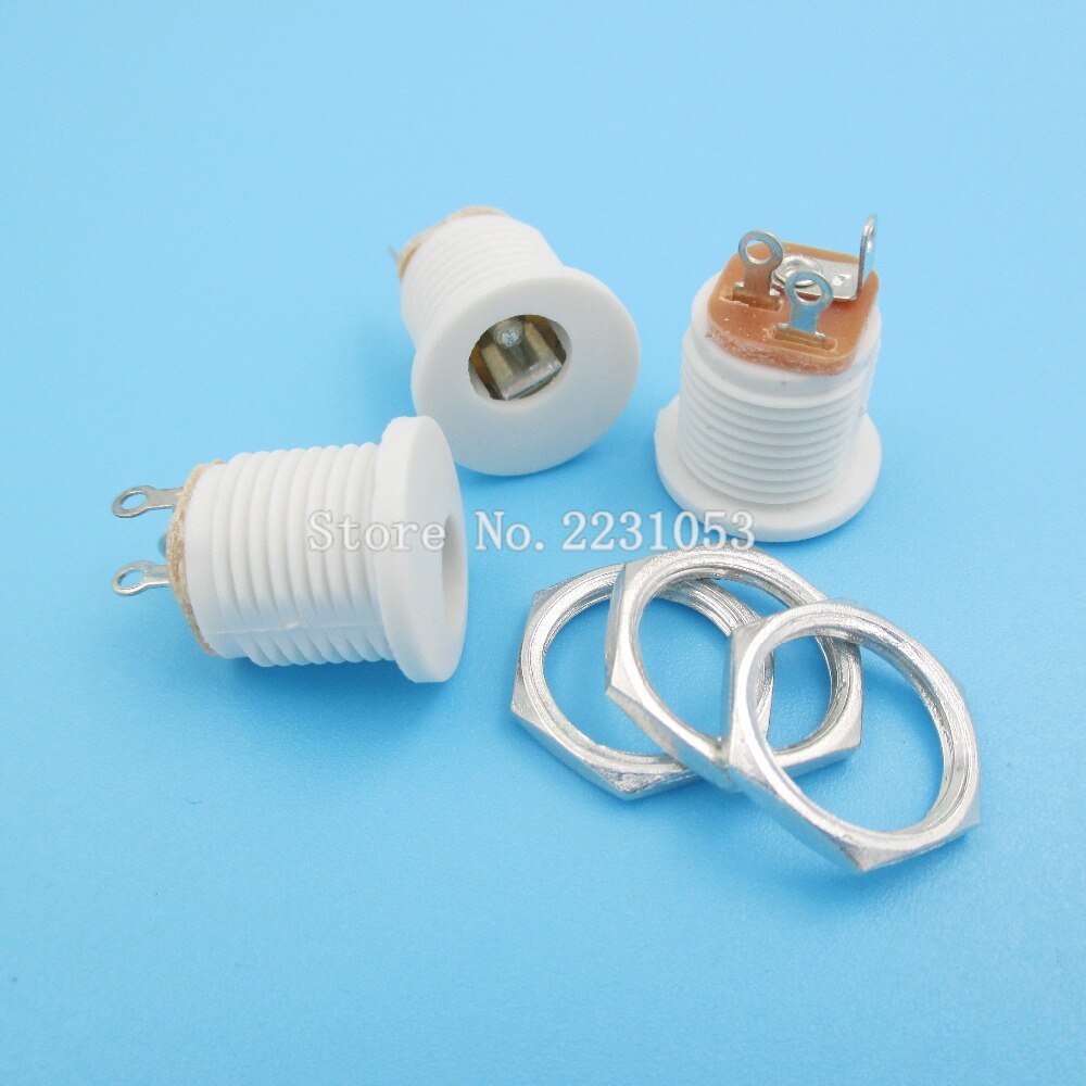 Lot de 10 prises d'alimentation cc  dc022 5.5*2.1 / 5.5 x 2.1mm / connecteur cc pour montage sur panneau, prise cc blanche -022