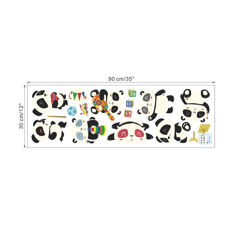 Lovely Panda Birds Wall Stickers For Kids Baby Nursery Rooms Decor Home Cute Animals PVC Mural Wall Art DIY Decals: 963