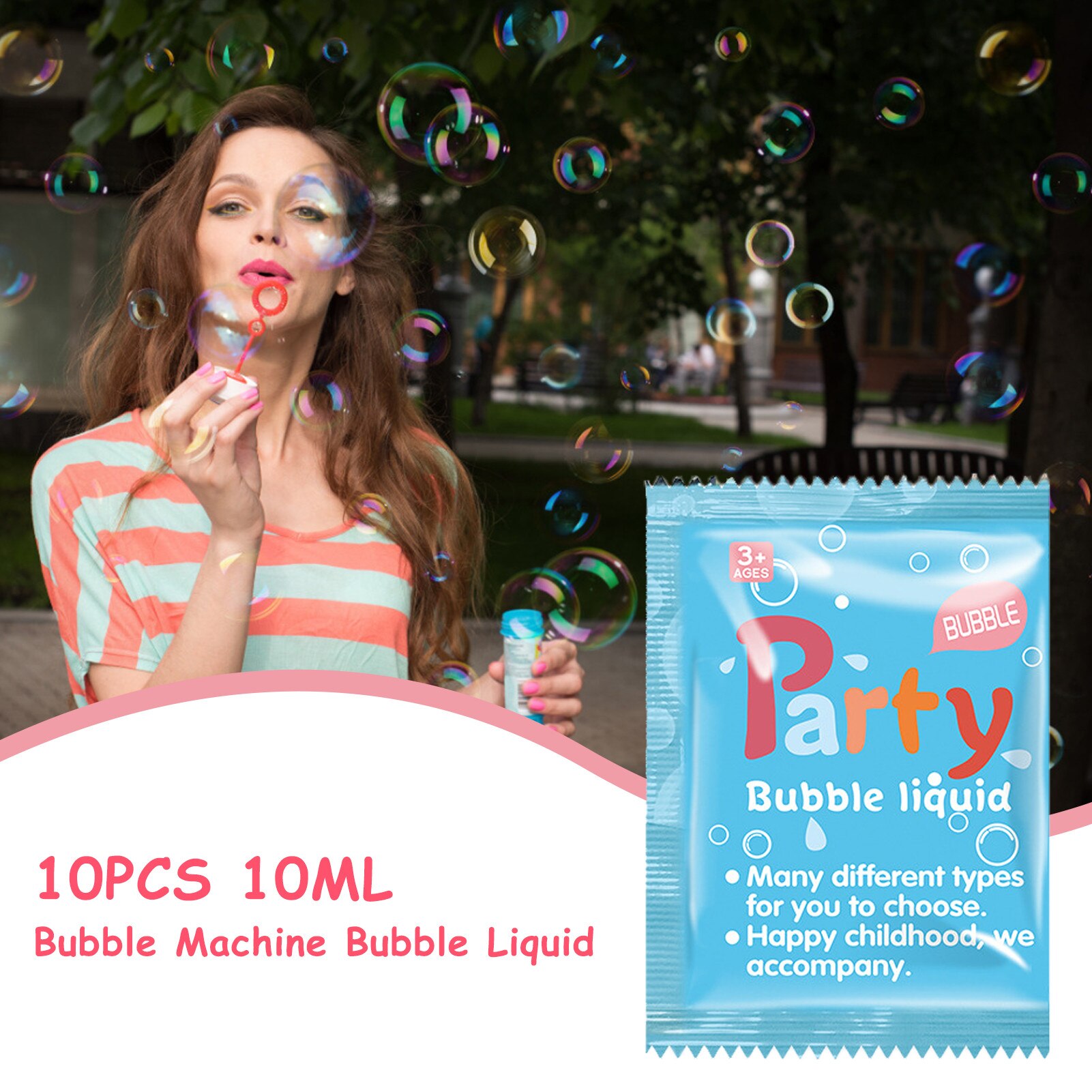 10Pcs Bubble Vloeibare 10Ml Concentraat Bellen Vloeibare Zeep Water Bubble Machine Zomer Outdoor Speelgoed Accessoires Bubble Water