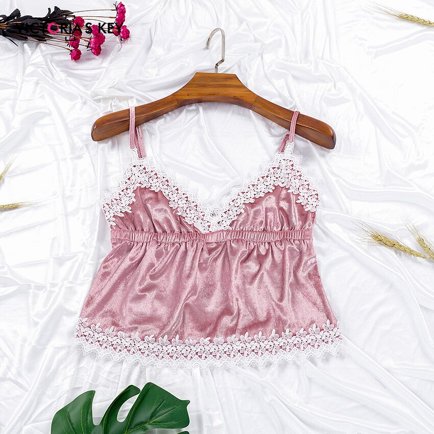 Túnica para mujer de terciopelo rosa clave de VICTORIA'S y conjuntos de vestidos de encaje Albornoz Cami y pantalones 4 piezas ropa de dormir Conjunto de pijama ropa de dormir femenina