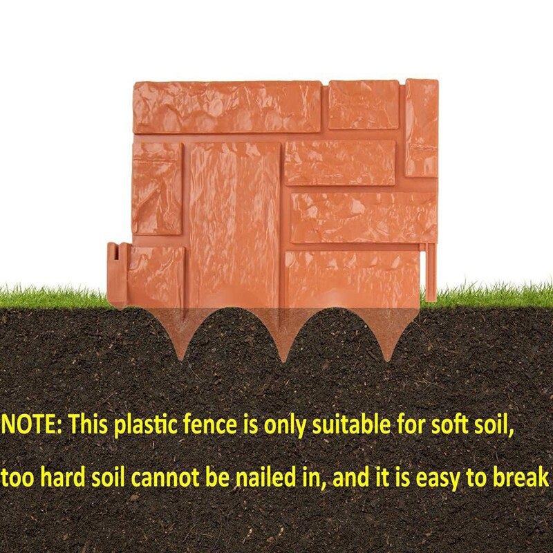 Ogrodzenie plastikowe ogrodowe, 6 sztuk ogrodzenia ogrodowego sztuczne ogrodzenie krajobrazowe chodnik 26X23cm (pomarańczowy)