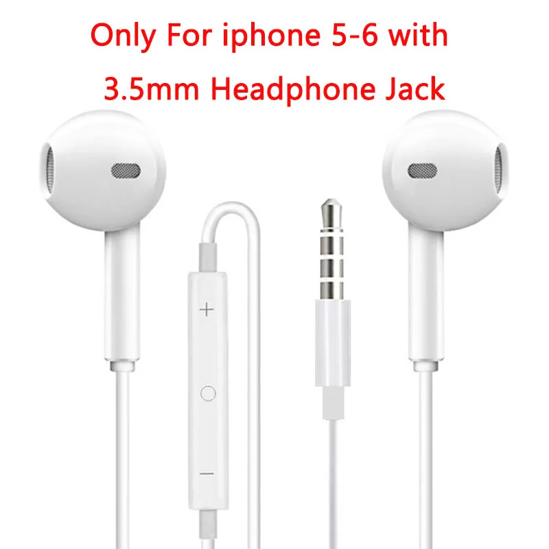 In-ear-øretelefoner for apple iphone 16 15 14 13 12 11 stereolyd kablede ørepropper bluetooth-kompatible hodetelefoner 3.5mm for alle telefoner: Rød