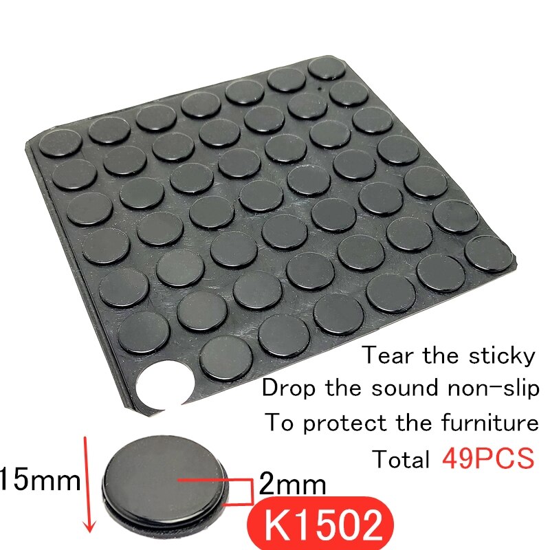 1 sæt selvklæbende sort antiskrid runde gummi kofangerpuder silikone fødder pads klæbrig silikone støddæmper: K1502