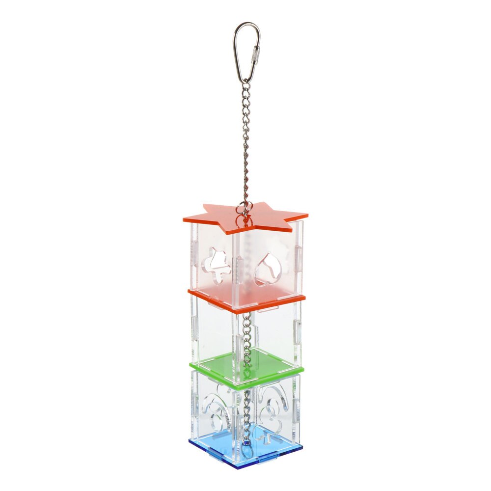 Parrot Acrylic Feeder Feeding Box Parrot Bird Feeder Hanging Foraging: Default Title