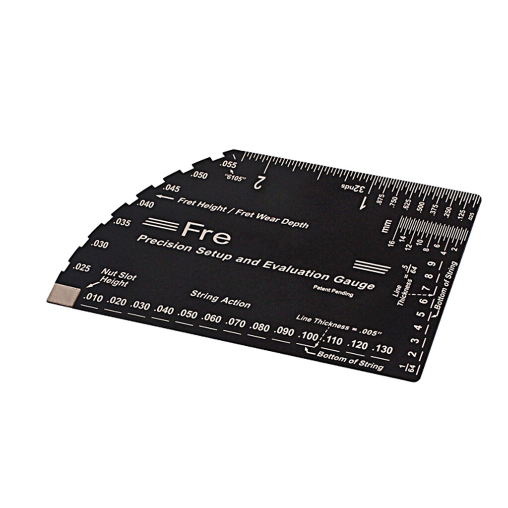 Stainless Steel String Action Ruler Guitar Setup Gauge Luthier Measuring Tool for Electric, Acoustic &amp; Bass Guitars