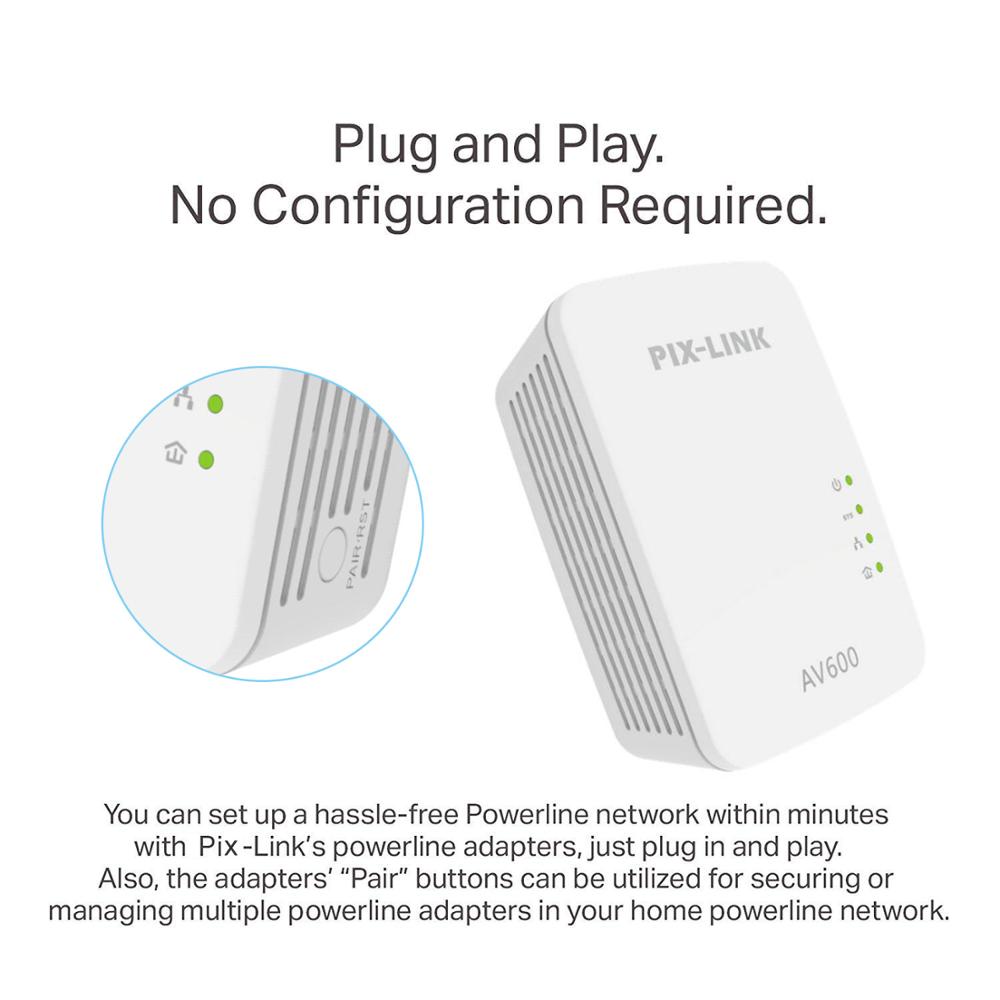 1 pcs AV600 Powerline 300Mbps Mini PowerLine Adapter Compliant with HomePlug AV Power Saving Mode