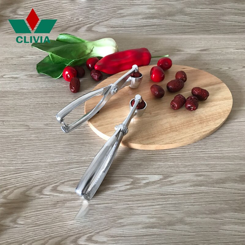 Clivia multifunktionel kirsebær pitter go nuklear enhed håndpress frø separator aluminiumslegering frugt køkkenredskaber