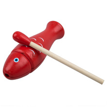 Houten Rode Vis Speelgoed Percussie Instrument-Rood