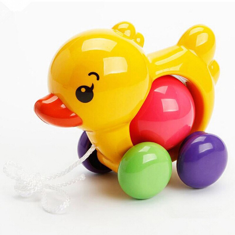 Kleinkind Baby Spielzeug Traditionellen ziehen Entlang Ente Hund Kunststoff Spielzeug Für freundlicher Geräusche Spielzeug Newbrons Baby Lernen Spaziergang Spielzeug Rasseln: Ente