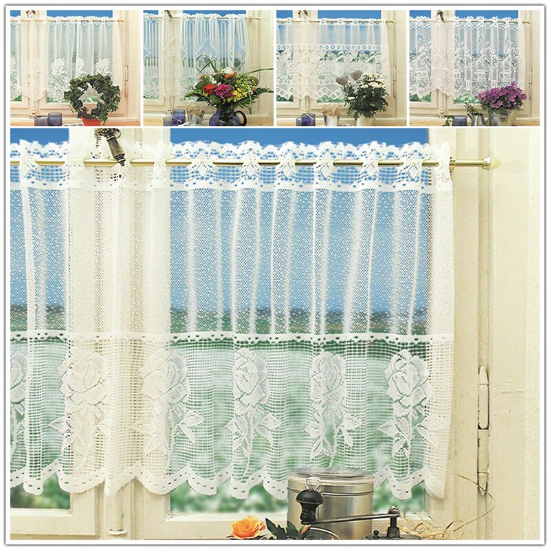 Cantonnière Cuisine Dentelle Blanche | Style Nordique, 150 X 45 Cm | Rideau Décoratif Fenêtre, Porte, Placard - 7