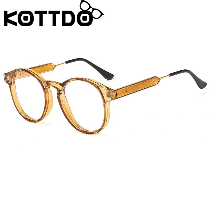 Kottdo classic pyöreät silmälasit miesten vintage läpinäkyvät silmälasien kehykset naisille likinäköisyyskehys